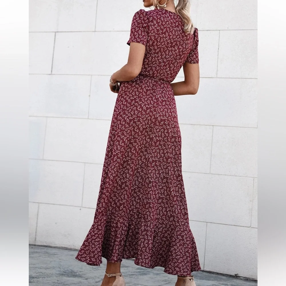 PrettyGarden Floral Wrap Dress π» - Picture 4 of 11